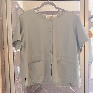 Minimalist linen blend top